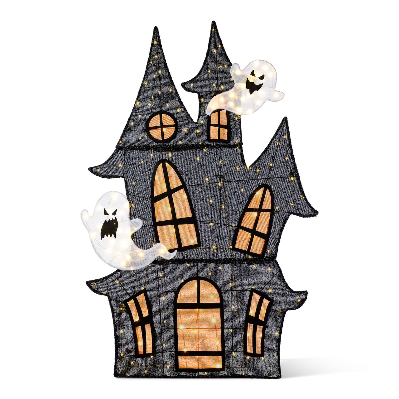 Glitzhome® 61.75"H Lighted Halloween 2D Haunted House Outdoor Decor
